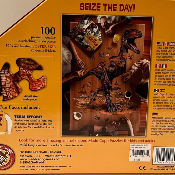 I Am RAPTOR Dinosaur-Shaped Puzzle - Picture 2 of 5